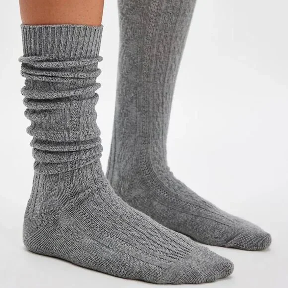 Free People Essential Knee High Cotton Sock - Oatmeal* - Size 5 - 10 - NWOT - Picture 1 of 2